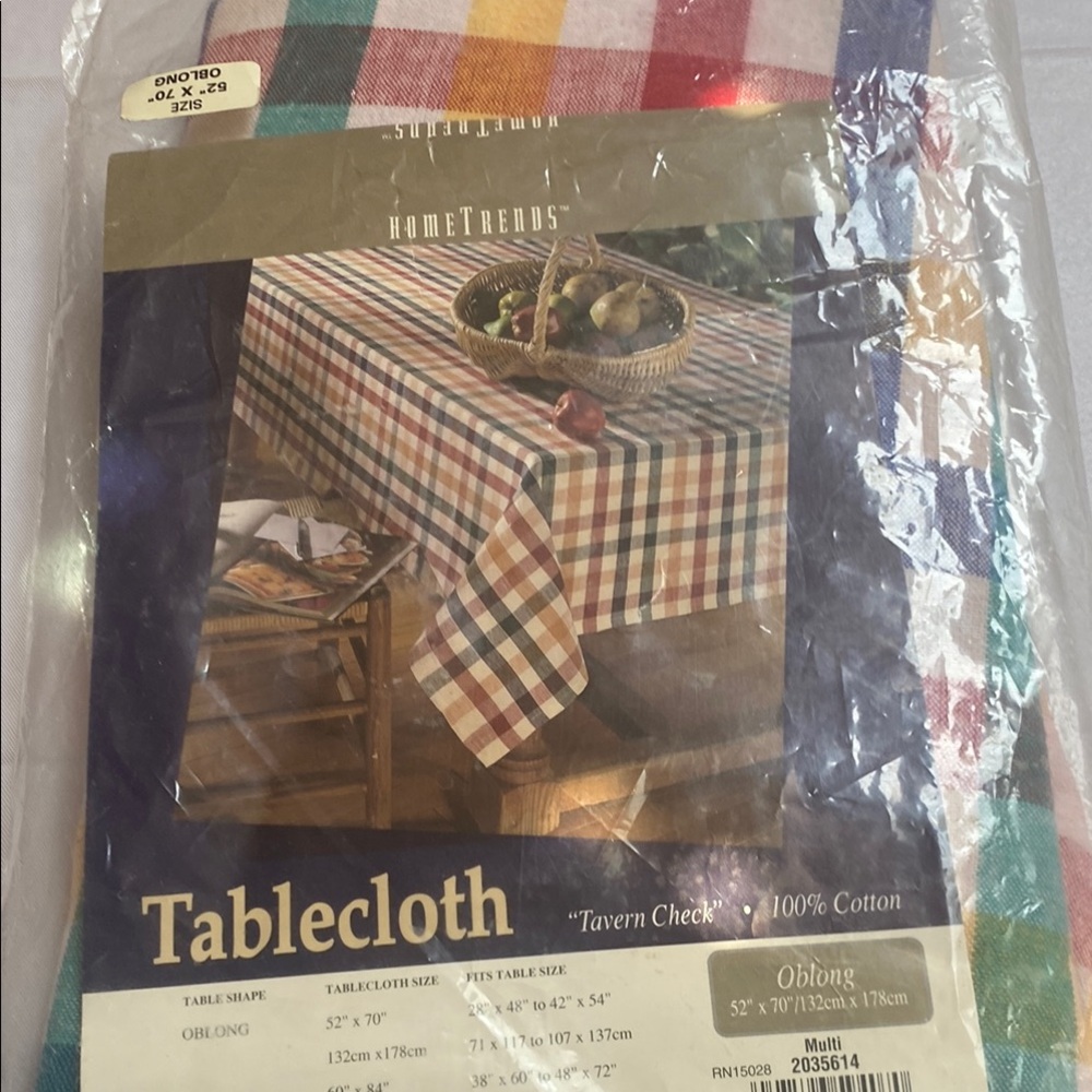 Tavern Check Plaid Summer Spring Oblong Tablecloth